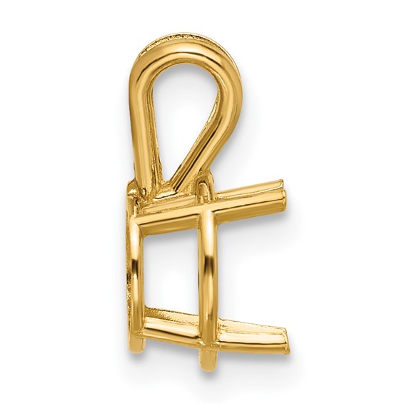 14k 8mm Round Stone Pendant Mounting