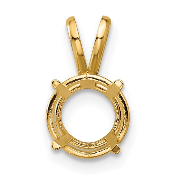 14k 8mm Round Stone Pendant Mounting