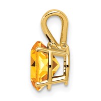 14K 8mm Round Citrine Pendant view 2