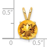 14K 8mm Round Citrine Pendant view 4
