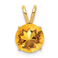14K 8mm Round Citrine Pendant view 1