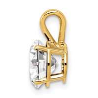 14K 8mm Round Cubic Zirconia Pendant view 2