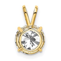 14K 8mm Round Cubic Zirconia Pendant view 3
