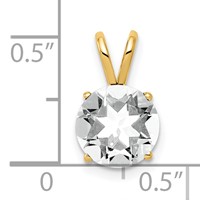 14K 8mm Round Cubic Zirconia Pendant view 4