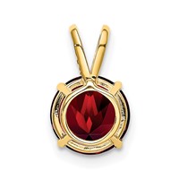 14K 8mm Yellow Gold Round Garnet Pendant view 3