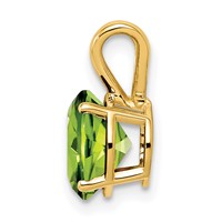 14K 8mm Yellow Gold Round Peridot Pendant view 2