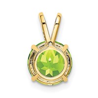 14K 8mm Yellow Gold Round Peridot Pendant view 3