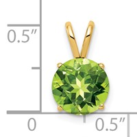 14K 8mm Yellow Gold Round Peridot Pendant view 4