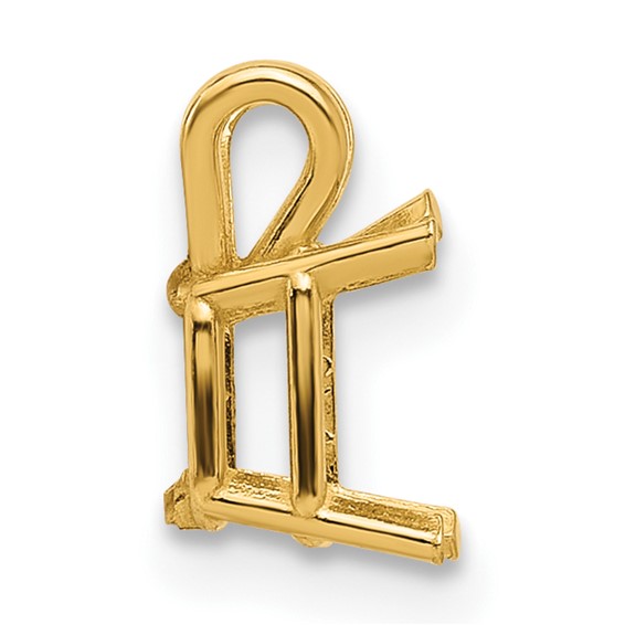 14k 6x4mm Emerald-cut Stone Pendant Mounting