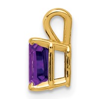 14K Yellow Gold 6x4mm Emerald-cut Amethyst Pendant view 2