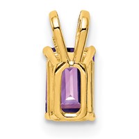 14K Yellow Gold 6x4mm Emerald-cut Amethyst Pendant view 4