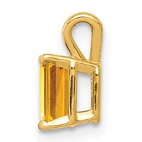 14K Yellow Gold 6x 4mm Emerald-cut Citrine Pendant view 2