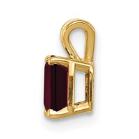 14K Yellow Gold 6x 4mm Emerald-cut Garnet Pendant view 2