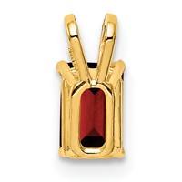 14K Yellow Gold 6x 4mm Emerald-cut Garnet Pendant view 4