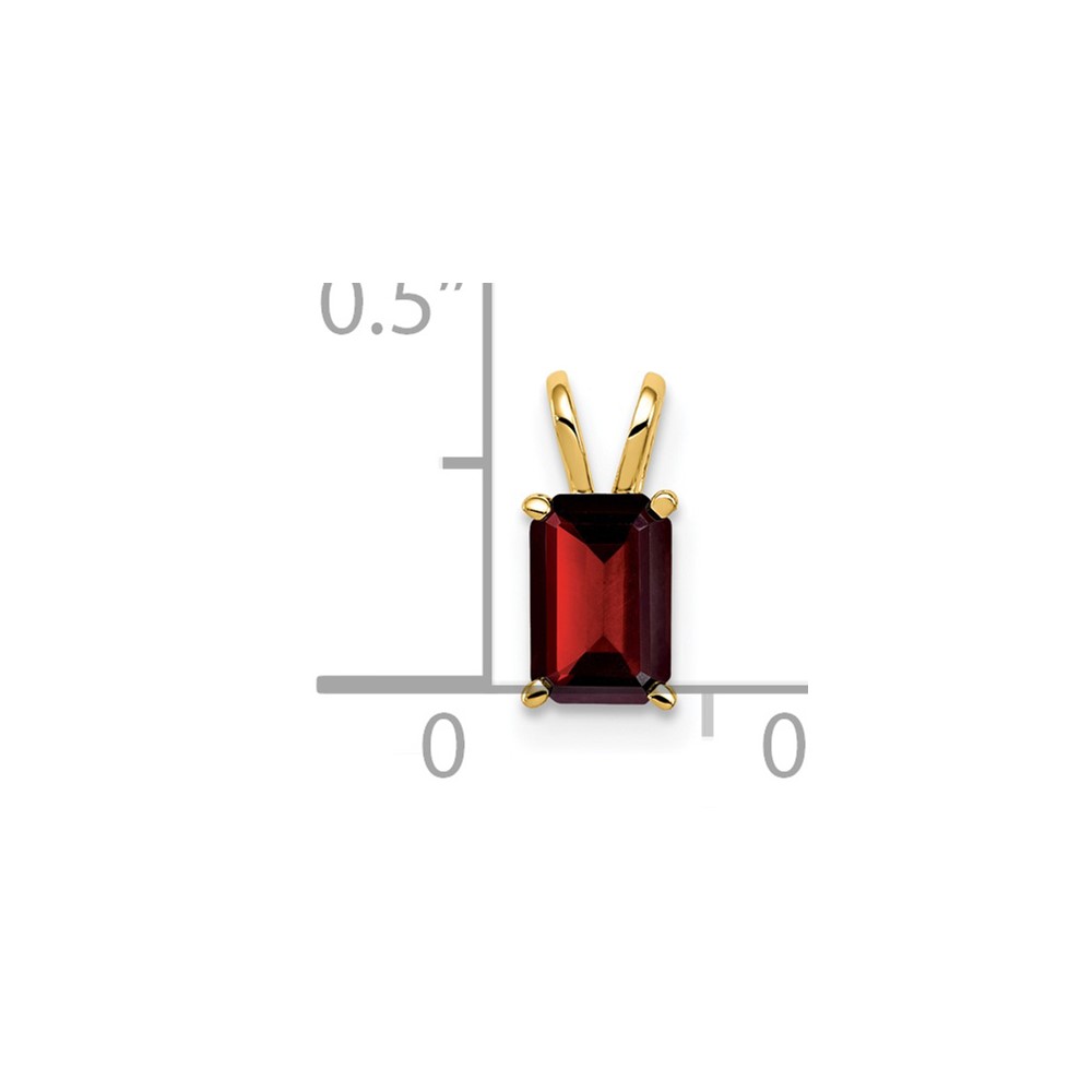 14k 6x4mm Emerald Cut Garnet pendant (XP419GA)