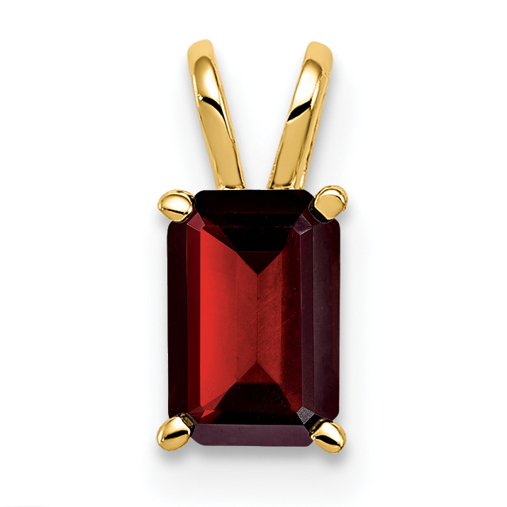 14k 6x4mm Emerald Cut Garnet pendant (XP419GA)