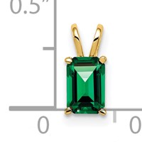 14K Yellow Gold 6x 4mm Emerald-cut Mount St. Helens Pendant view 2