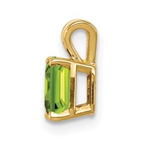14K Yellow Gold 6x4mm Emerald-cut Peridot Pendant view 2