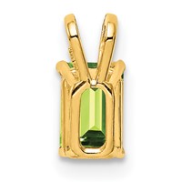 14K Yellow Gold 6x4mm Emerald-cut Peridot Pendant view 4