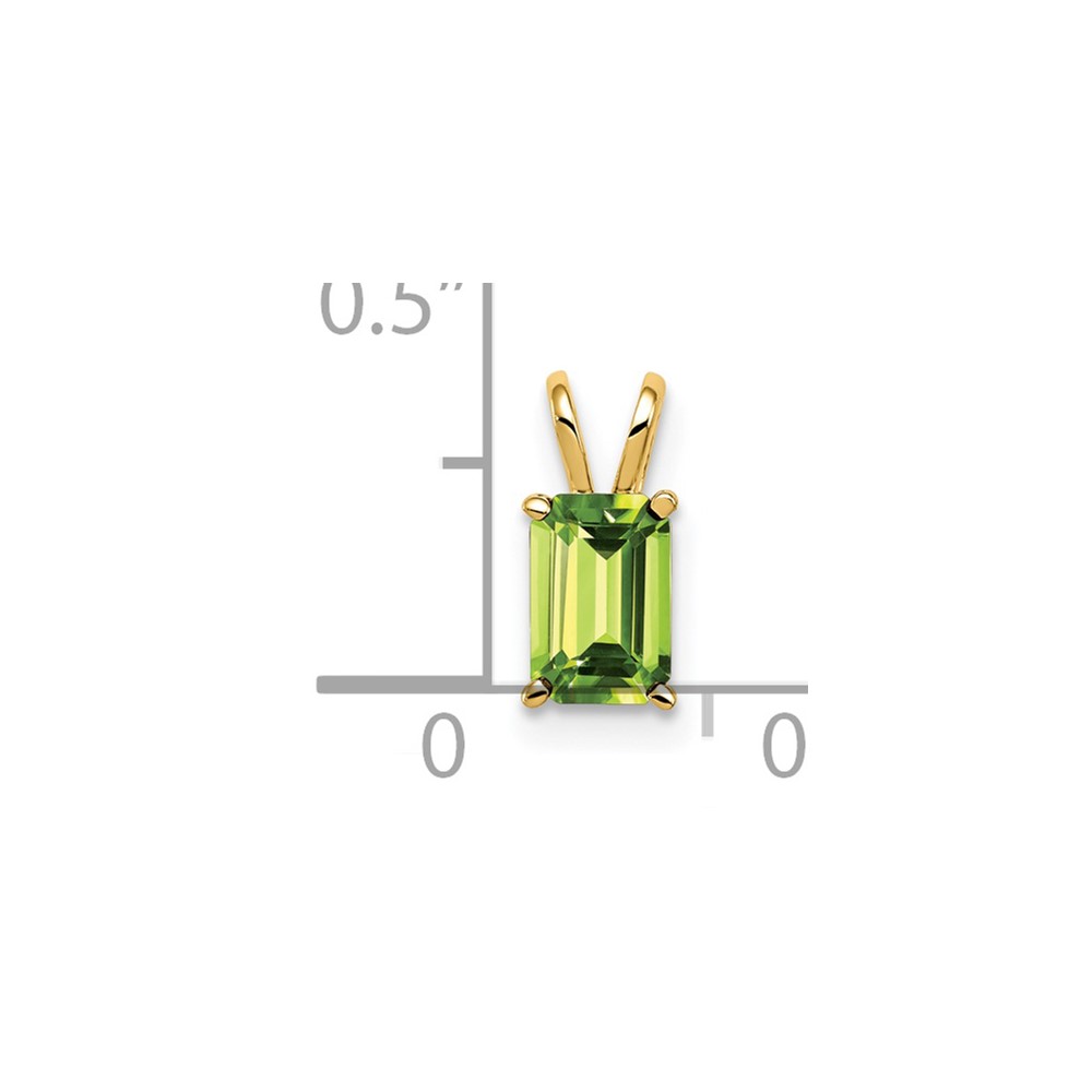 14k 6x4mm Emerald Cut Peridot pendant (XP419PE)