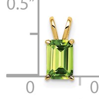 14K Yellow Gold 6x4mm Emerald-cut Peridot Pendant view 3