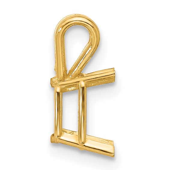 14k 7x5mm Emerald-cut Stone Pendant Mounting