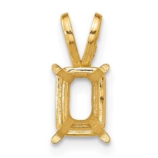 14k 7x5mm Emerald-cut Stone Pendant Mounting