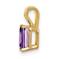 14K 7x5mm Emerald-cut Amethyst Pendant view 2