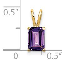 14K 7x5mm Emerald-cut Amethyst Pendant view 3