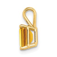 14K Yellow Gold 7x5mm Emerald-cut Citrine Pendant view 2