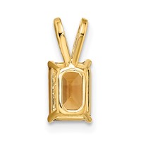 14K Yellow Gold 7x5mm Emerald-cut Citrine Pendant view 4
