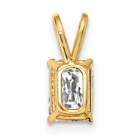14K 7x5mm Emerald-cut Cubic Zirconia Pendant view 3