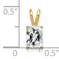 14K 7x5mm Emerald-cut Cubic Zirconia Pendant view 4