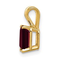 14K Yellow Gold 7x5mm Emerald-cut Garnet Pendant view 2