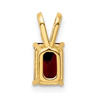14K Yellow Gold 7x5mm Emerald-cut Garnet Pendant view 3