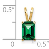 14K 7x5mm Emerald-cut Mount St. Helens Pendant view 2