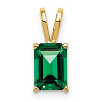 14K 7x5mm Emerald-cut Mount St. Helens Pendant view 1