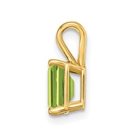 14K Yellow Gold 7x5mm Emerald-cut Peridot Pendant view 2