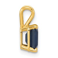 14K Yellow Gold 7x 5mm Emerald-cut Sapphire Pendant view 2