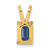 14K Yellow Gold 7x 5mm Emerald-cut Sapphire Pendant view 4