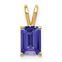 14K Yellow Gold 7x5mm Emerald-cut Tanzanite Pendant view 1