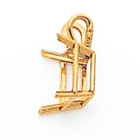 14K Yellow Gold 8x 6mm Emerald-cut Cubic Zirconia Pendant view 2