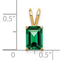 14K 8x6mm Emerald-cut Mount St. Helens Pendant view 2