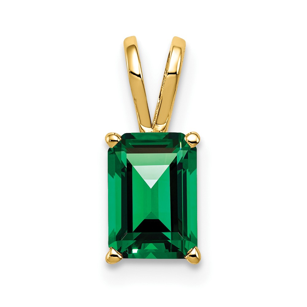 14K 8x6mm Emerald-cut Mount St. Helens Pendant