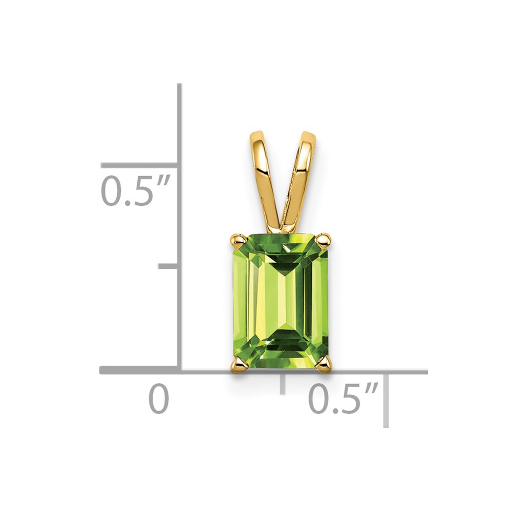 14k 8x6mm Emerald Cut Peridot pendant (XP421PE)