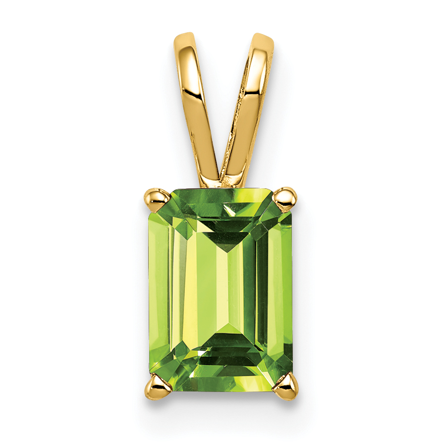 14k 8x6mm Emerald Cut Peridot pendant (XP421PE)