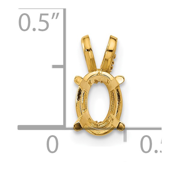 14k 7x5mm Oval Stone Pendant Mounting