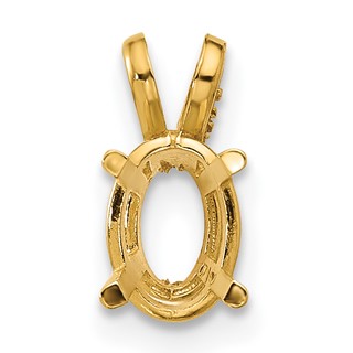 14k 7x5mm Oval Stone Pendant Mounting