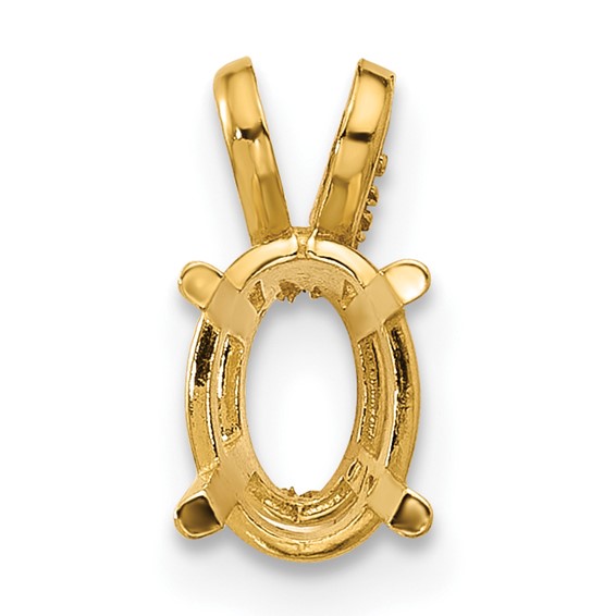 14k 7x5mm Oval Stone Pendant Mounting