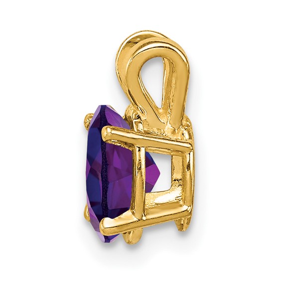14k 7x5mm Oval Amethyst Checker pendant